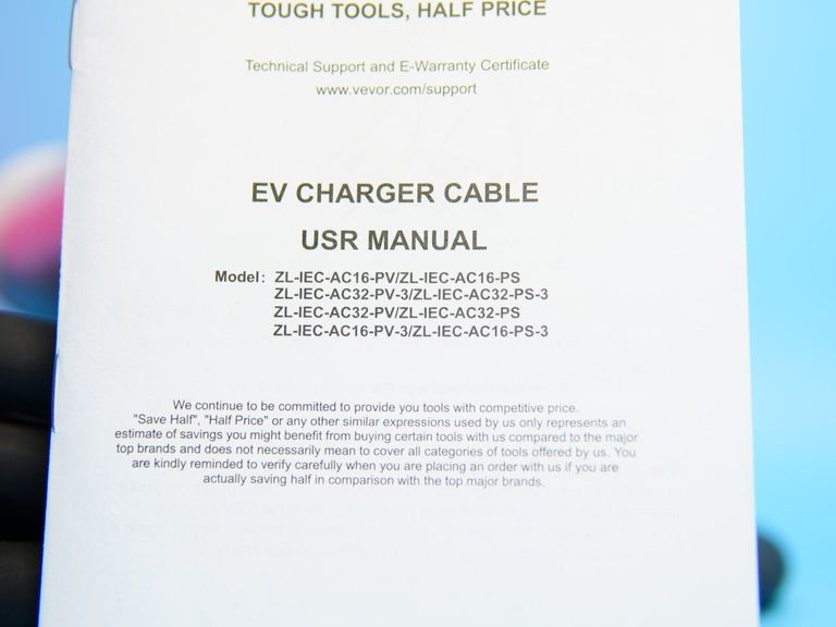 VEVOR EV Type 2 на Type 2 16A 3.6kW 5м Код:null. Зображення 10