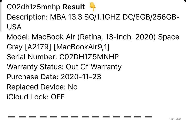 Apple macbook air 13" 2020 a2179 core i3 1,1ghz/ram8gb/ssd256gb/intel iris plus graphics Код:01-200871081. Зображення 13
