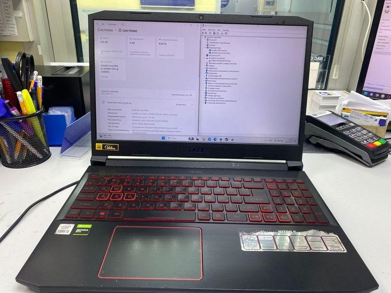 Оголошення Acer 15/core i5-10300h ddr4/8gb ddr4/hdd *відсутній/ssd 240 gb/geforce gtx1650 4gb Б/У