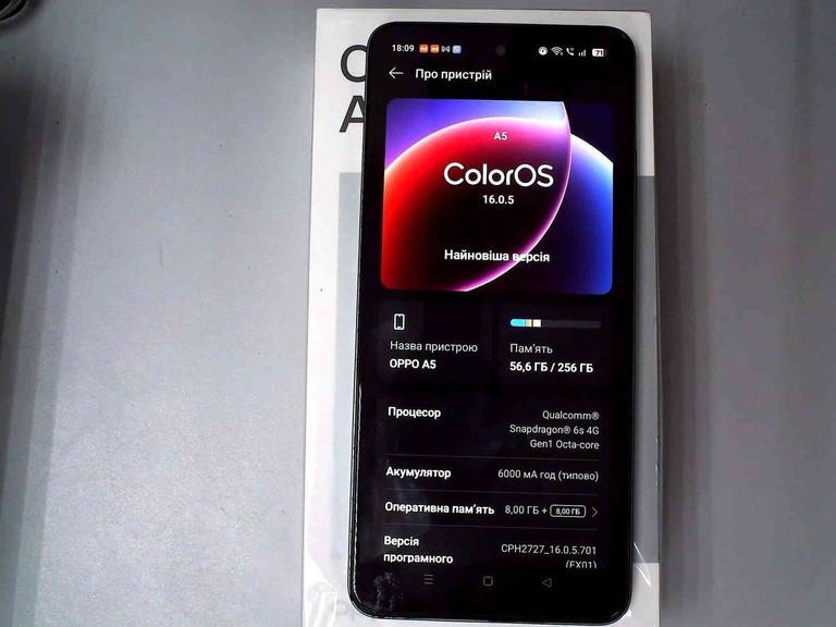 Оголошення Oppo a5 4g 8/256gb Б/У