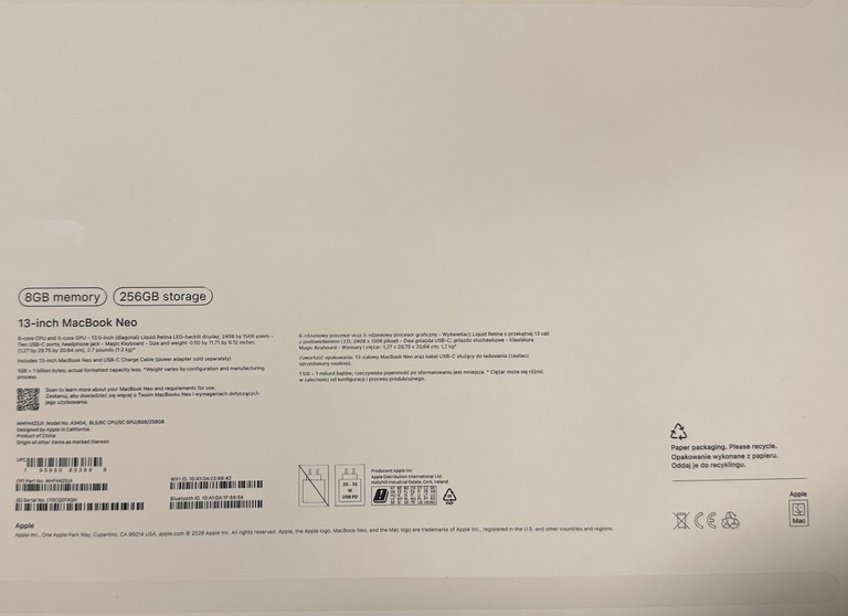 MacBook Neo 13″ A18 Pro, 8/256 GB, Blush Код:null. Зображення 4