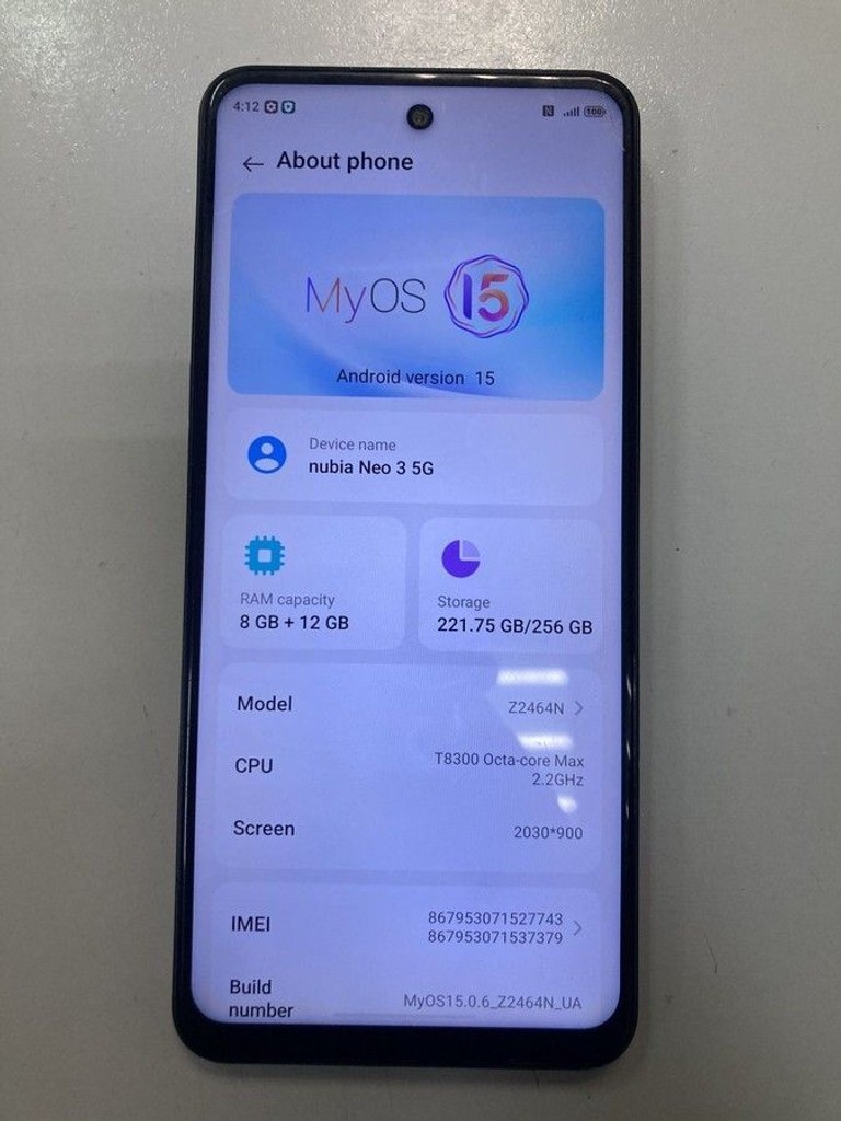 Купити Zte Nubia Neo 3 5G 8/256GB Shadow Black Б/У