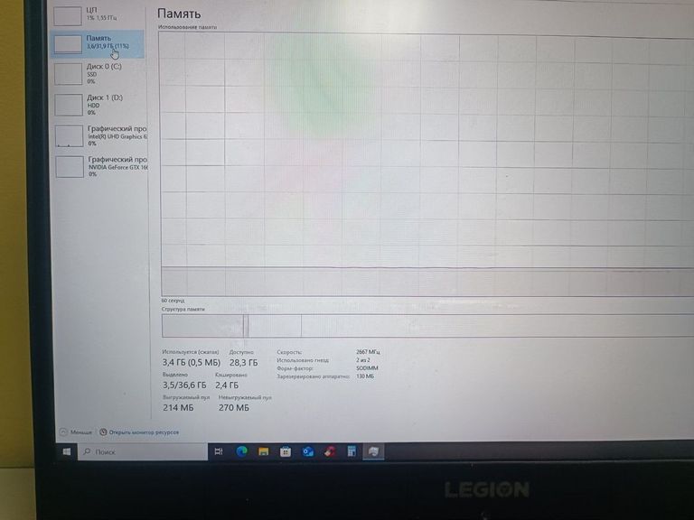Объявление Lenovo 15/core i7 9750h ddr4/32gb ddr4/hdd 1000 gb/ssd 480 gb/geforce gtx1660ti 6gb Б/У