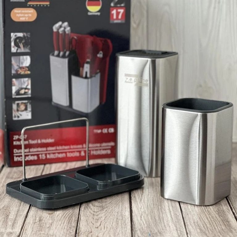 Набір кухонних ножів та приладдя Zep-Line ZP-047 на підставці 17 предметів Код:null. Зображення 4