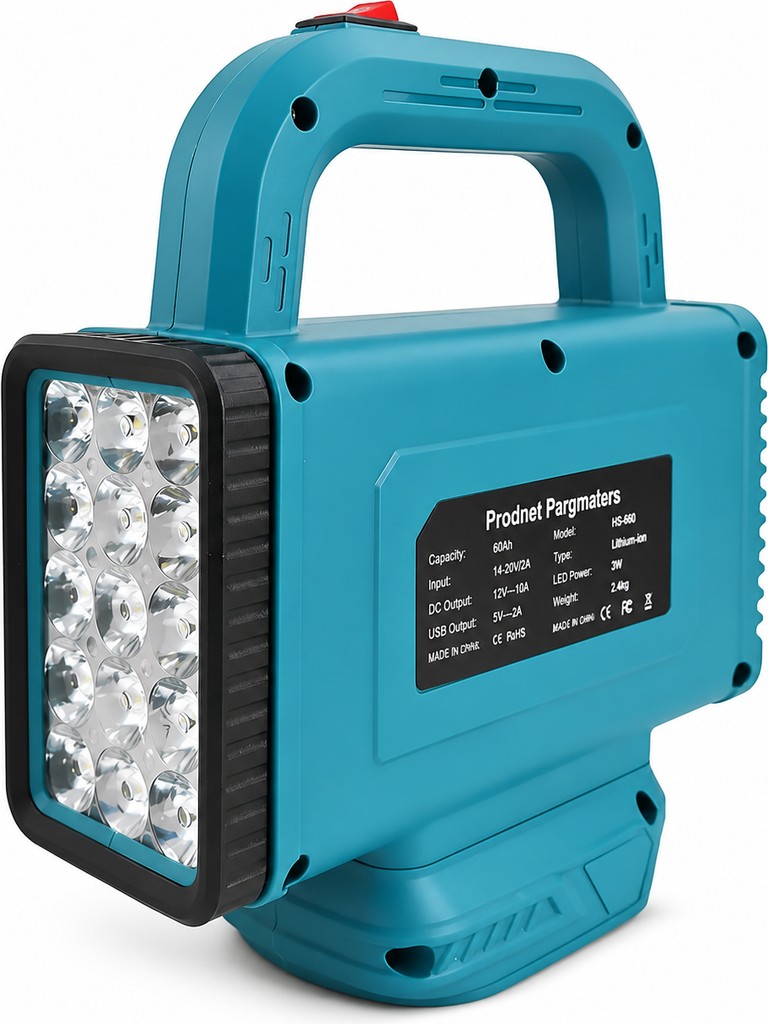 Портативний акумуляторний інвертор з LED-ліхтарем, USB та Type-C / Багатофункціональний інвертор DC 48V у AC 110V-220V Код:null. Зображення 7
