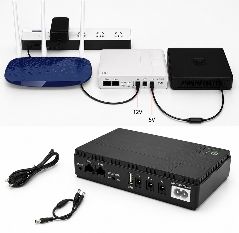UPS DC1018P 10400mAh для маршрутизатора WiFi Код:null. Изображение 4
