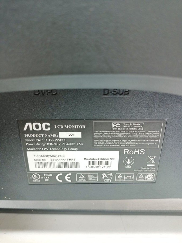 Розпродаж Aoc tft22w90psa, продавець Техноскарб