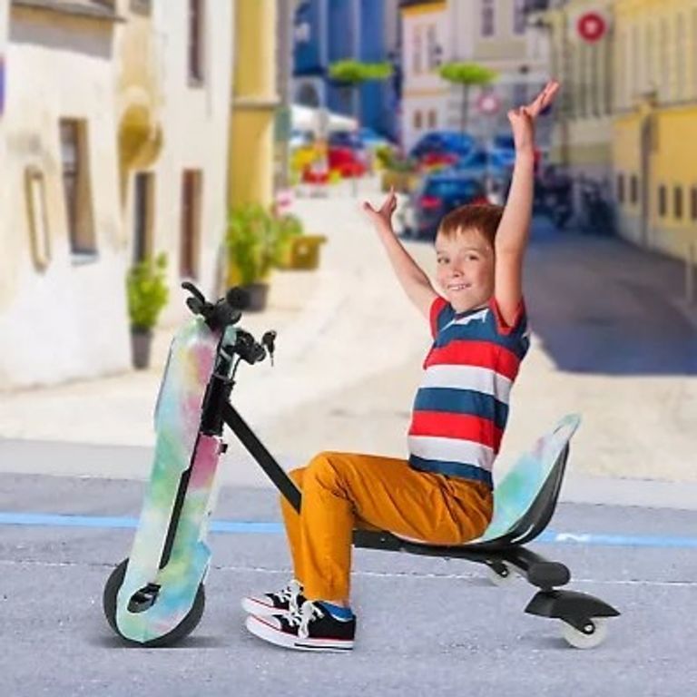 Объявление Дитячий електричний самокат Drift Trike Scooter зі світлодіодними колесами для дрейфу, дросельна заслінка на 360°, 250 Вт. Новий Б/У