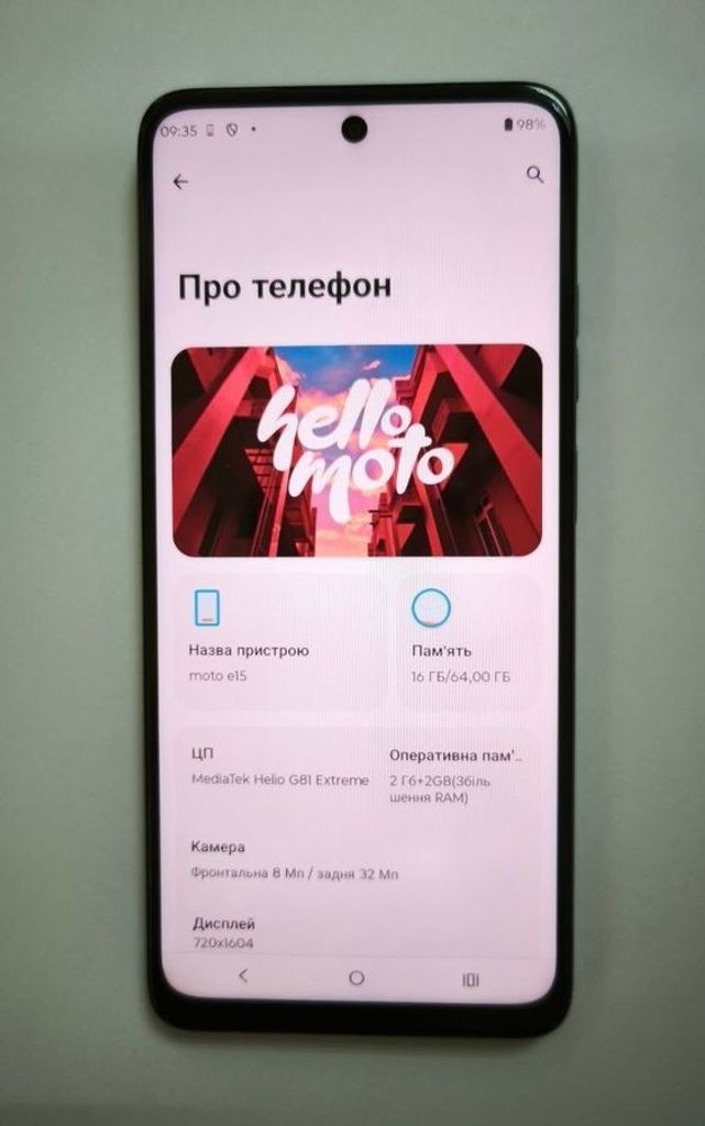 Оголошення Motorola moto e15 2/64gb Б/У