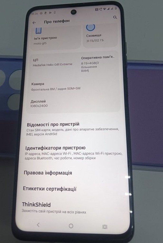 Дешево Motorola moto g15 8/512gb з ломбарду