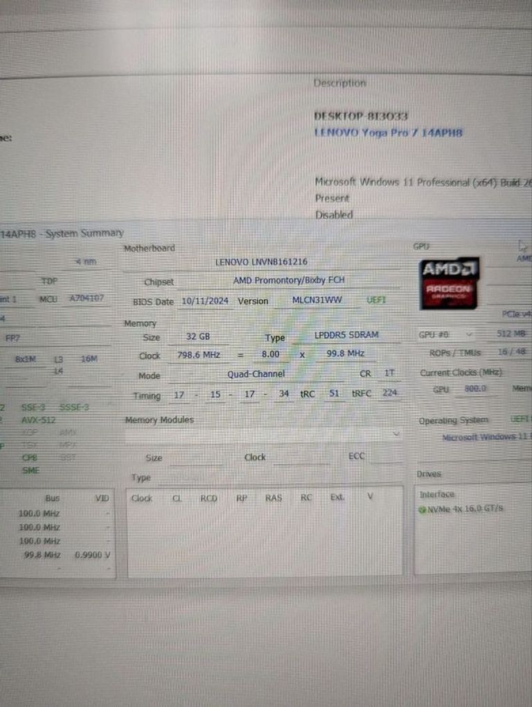 Lenovo yoga pro 7 14,5/процесор: amd ryzen 7 7840hs/3,8 ггц/озп: 32 гб/ssd: 1000гб/radeon 780m Код:01-200743668. Изображение 10