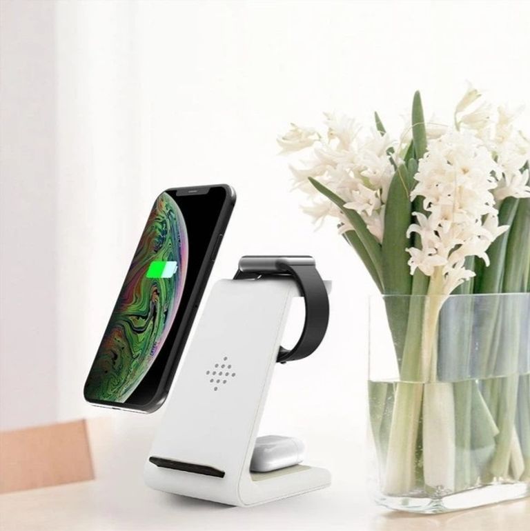 Wireless Charging Station бездротова зарядка для iPhone / iWatch / AirPods (T-3) White. Нова. Код:null. Изображение 11