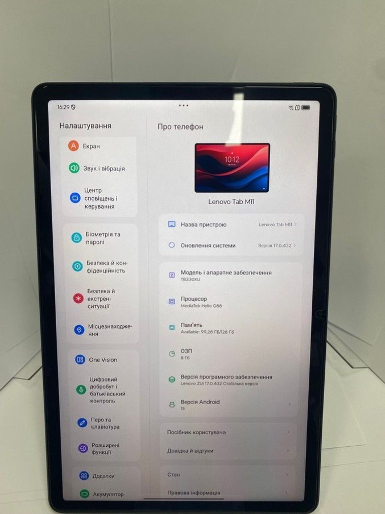 Lenovo tab m11 tb330xu 8/128gb lte Код:01-201011674. Зображення 7
