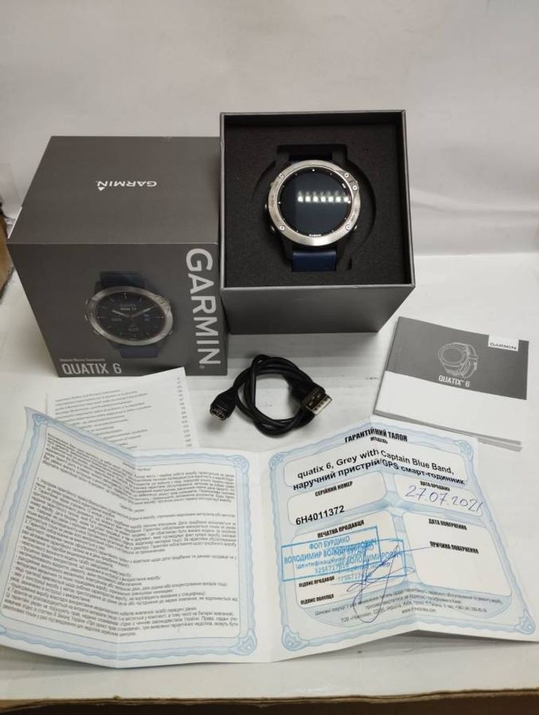 Garmin quatix 6 Gray with Captain Blue Band (010-02158-90/010-02158-91)