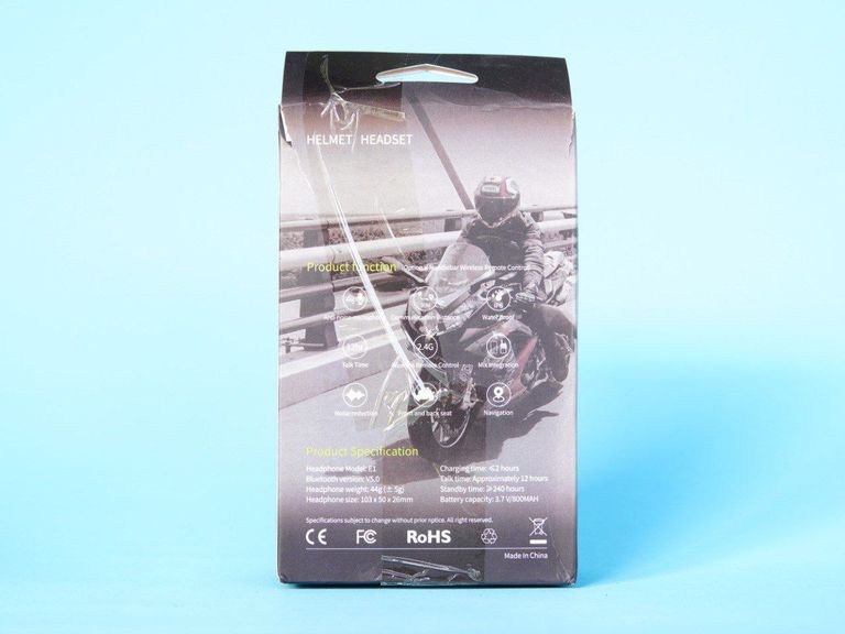 Bluetooth мотогарнітура Q Sound Moto CVC E1 інтерком 1000м (Hard) Новий. Код:null. Изображение 8