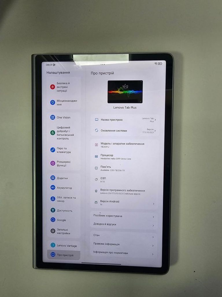 Купити Lenovo tab plus tb351fu 8/256gb Б/У