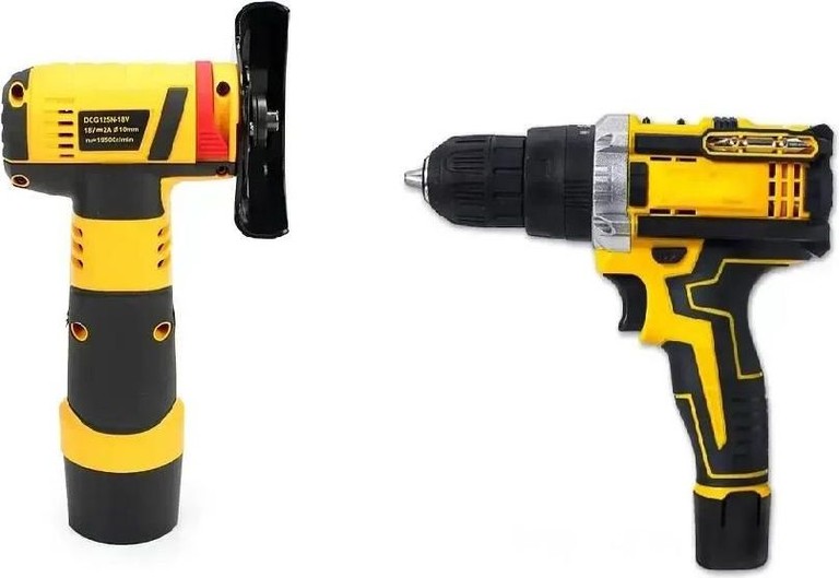 Купить Tool мініболгарка + шуруповерт 12V (2 акб) Жовтий Б/У
