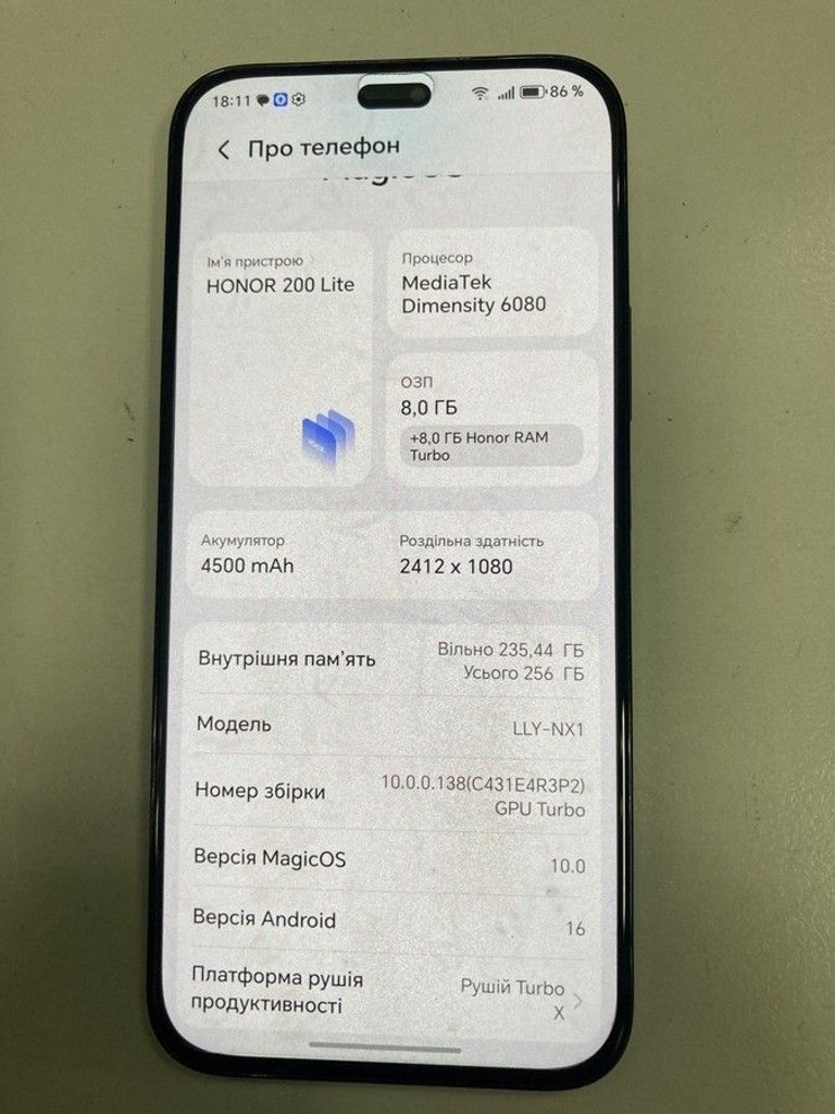 Дешиво Honor 200 lite 8/256gb с ломбарда