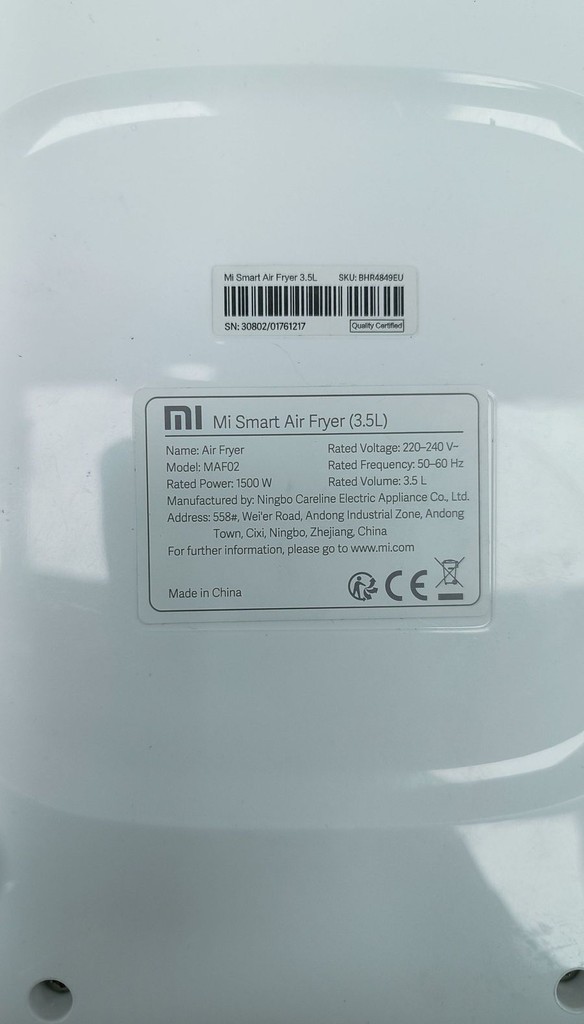 Xiaomi mi smart air fryer 3.5l maf02 Код:01-201051461. Зображення 7