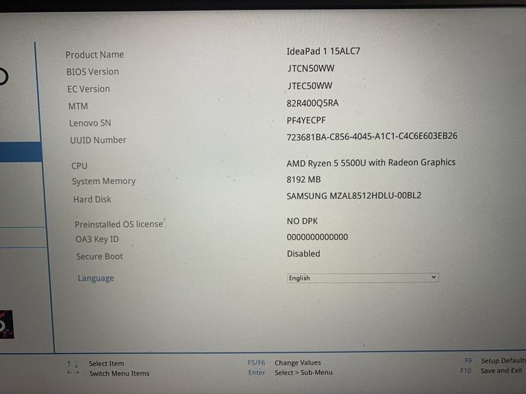 Купити Lenovo 15/ryzen 5 5500u ddr4/8gb ddr4/hdd *відсутній/ssd 512 gb/*інтегрована Б/У