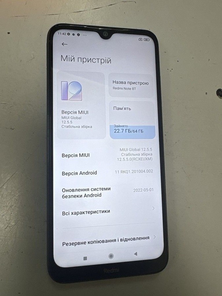 Объявление Xiaomi Redmi Note 8T 4/64GB Blue Б/У