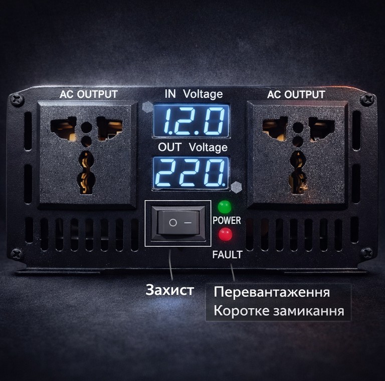 Объявление Перетворювач напруги ERYUAN MX-3500 з чистою синусоїдою 3500 Вт, інвертор 12 В → 220 В Б/У