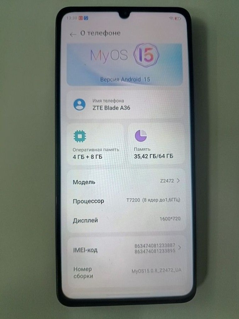 Розпродаж Zte Blade A36 4/64GB Green, продавець Техноскарб