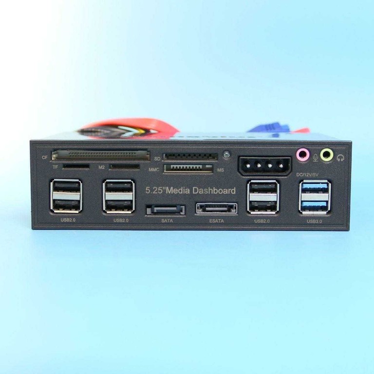Багатофункціональна передня панель Tccmebius 5.25 дюйма TCC-QL5E — картридер та USB порти для ПК. Нова. Код:null. Изображение 5