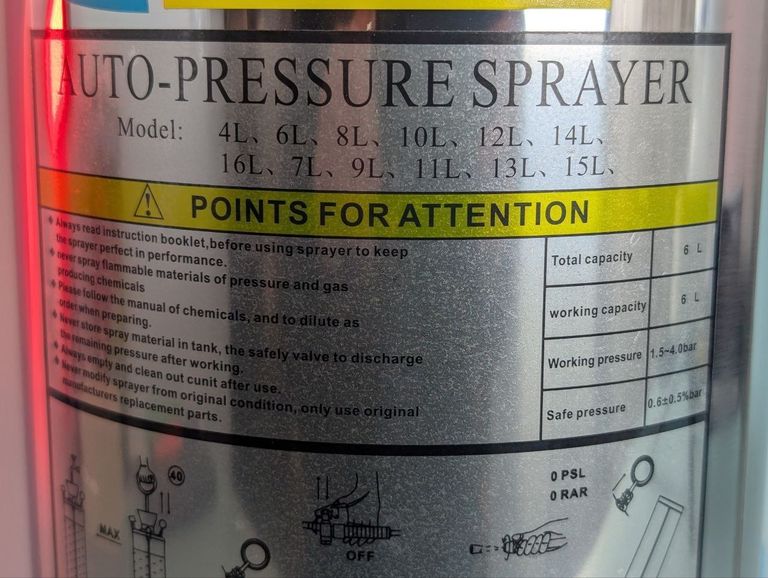 Садовий обприскувач для захисту рослин 6л VEVOR. Новий.  Код:null. Зображення 4