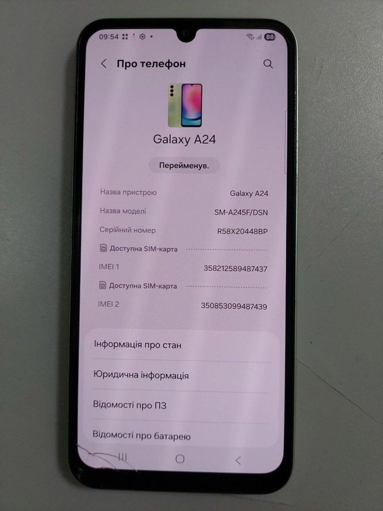 Оголошення Samsung galaxy a24 sm-a245f 6/128gb Б/У