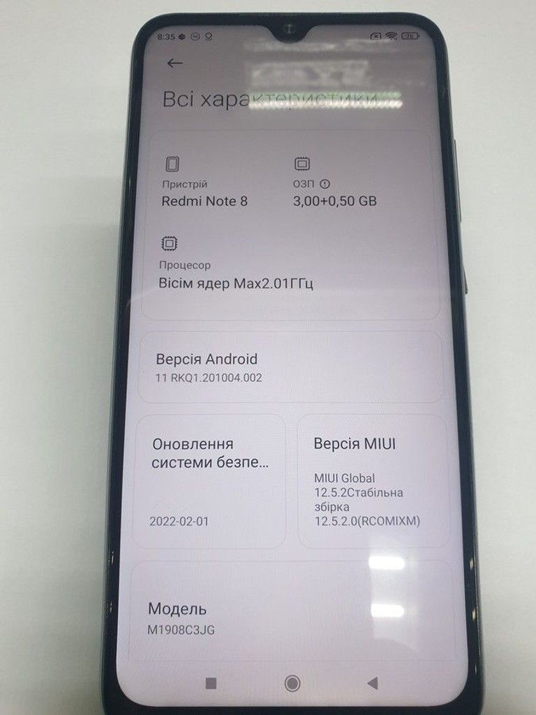 Оголошення Xiaomi Redmi Note 8 3/32GB Blue Б/У