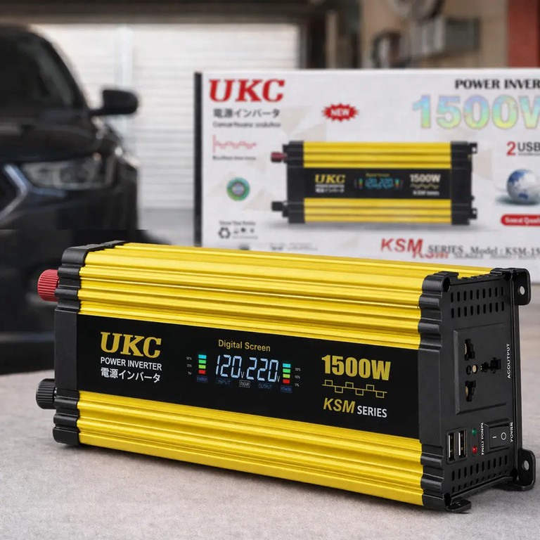 Купить UKC Жовтий з 12-220V, 1500Вт, 2хUSB Б/У