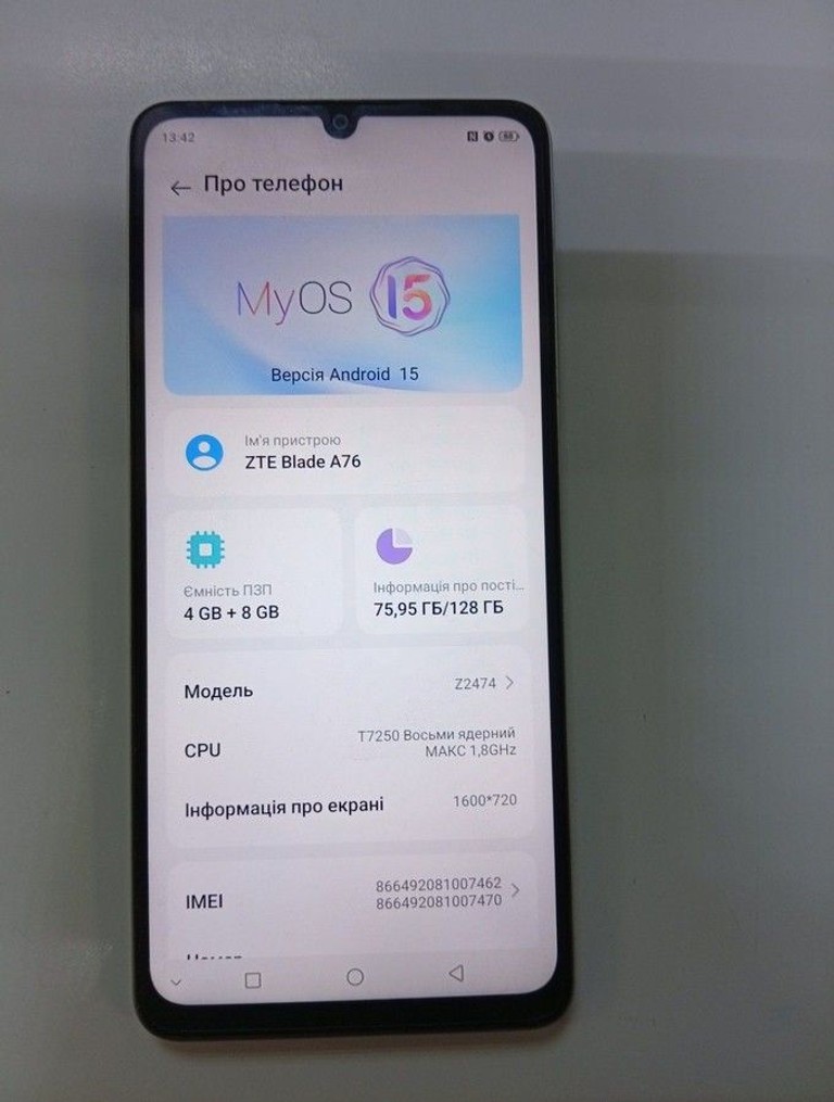 Купить Zte Blade A76 4/128GB Gray Б/У