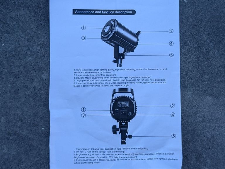 Портативне світлодіодне світло Andoer LM60W 60 Вт, студійний відеофільтр 5600K з регульованою яскравістю, кріплення Bowens, безп Код:null. Изображение 8