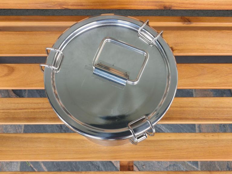 Відро 6 л з кришкою. Кухонне відро з нержавіючої сталі Контейнер для борошна. Контейнер для зерна. Відро для зберігання CNCEST. Код:null. Зображення 4