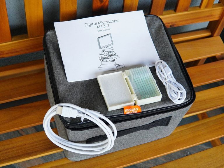 Дешево Мікроскоп MT3-2 для дітей та дорослих, цифровий мікроскоп 40X-1200X із 7-дюймовим екраном, професійною металевою 3D-платформою. з ломбарду