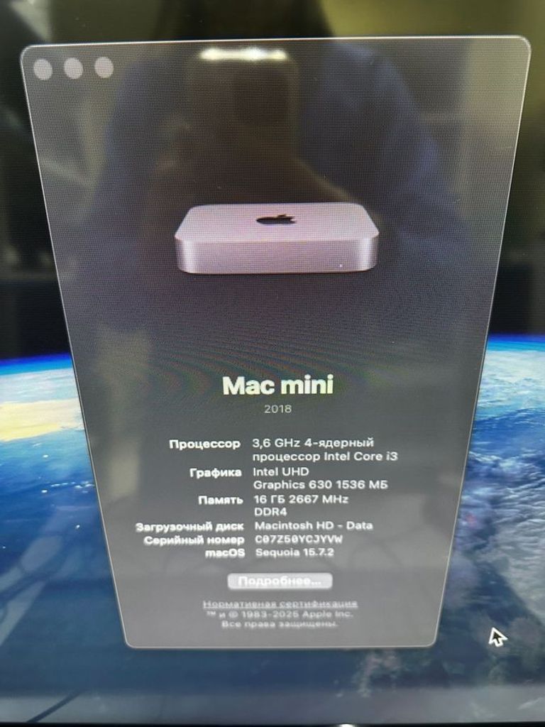 Apple a1993 / core i3 3.6ghz/ ram 16gb/ssd 128gb/uhd graphics 630 Код:01-200782601. Изображение 7