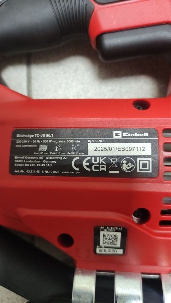 Einhell TC-JS 80/1 Код:01-200900794. Зображення 5