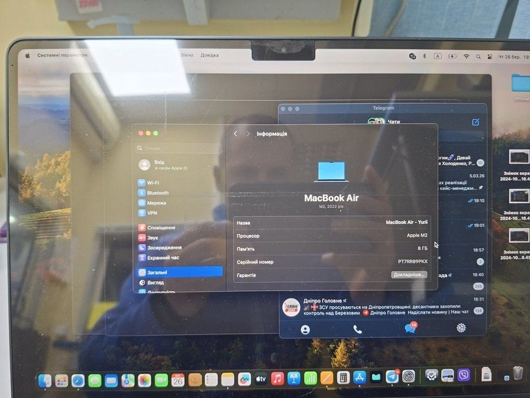 Купити Apple macbook air 13,6" m2 2022 Б/У