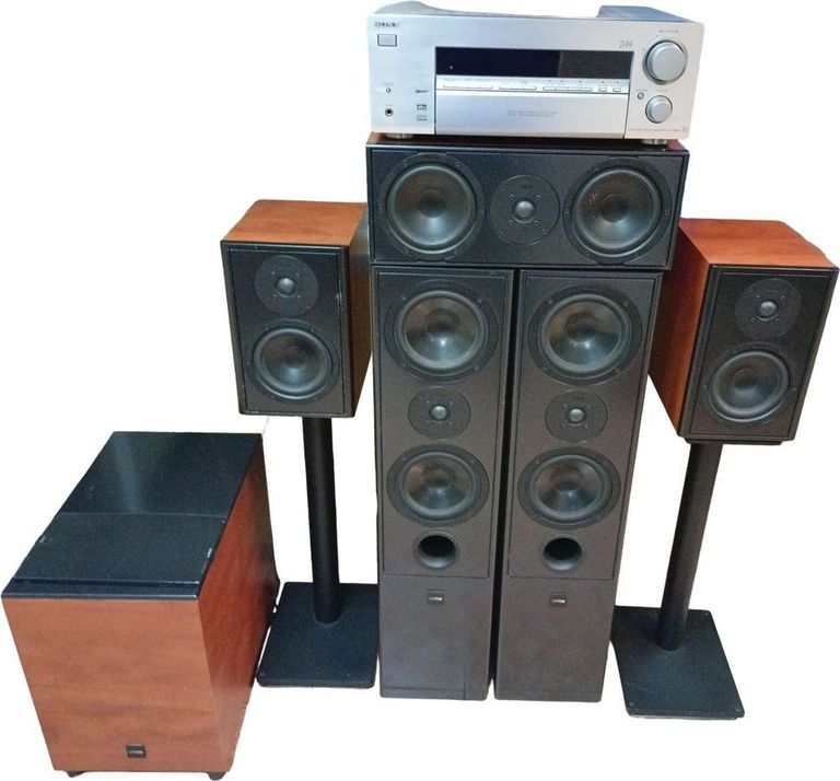 Оголошення Sony str-db780, фронт canton le107 2шт, центр le 105 cm, тил le 102 2шт, саб asd 250sc Б/У