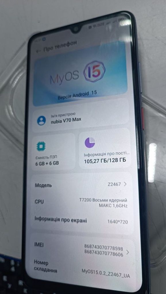 Оголошення Zte Nubia V70 Max 6/128GB Gray Б/У