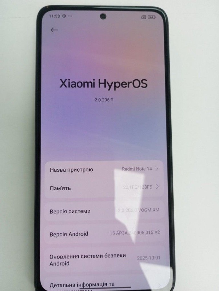 Объявление Xiaomi redmi note 14 6/128gb Б/У