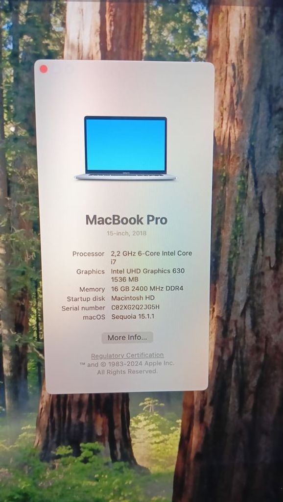 Объявление Apple macbook pro/a1990/ core i7 2,2ghz/ ram16gb/ ssd256gb/ amd pro 555x 4gb/ retina, touch bar Б/У