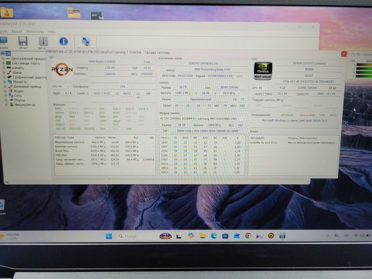 Дешево Lenovo ideapad gaming 3 15ach6 з ломбарду