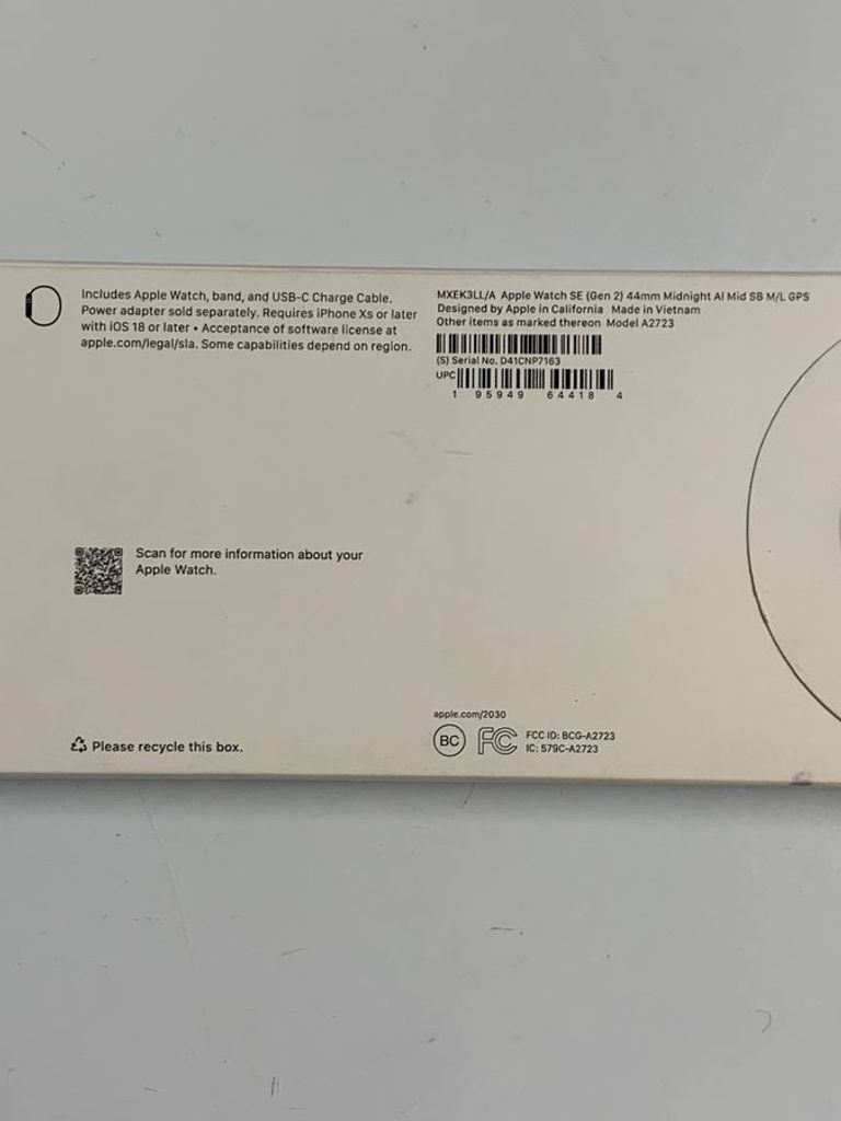 Apple watch se 2 gps 44mm aluminium case Код:01-200878467. Зображення 6