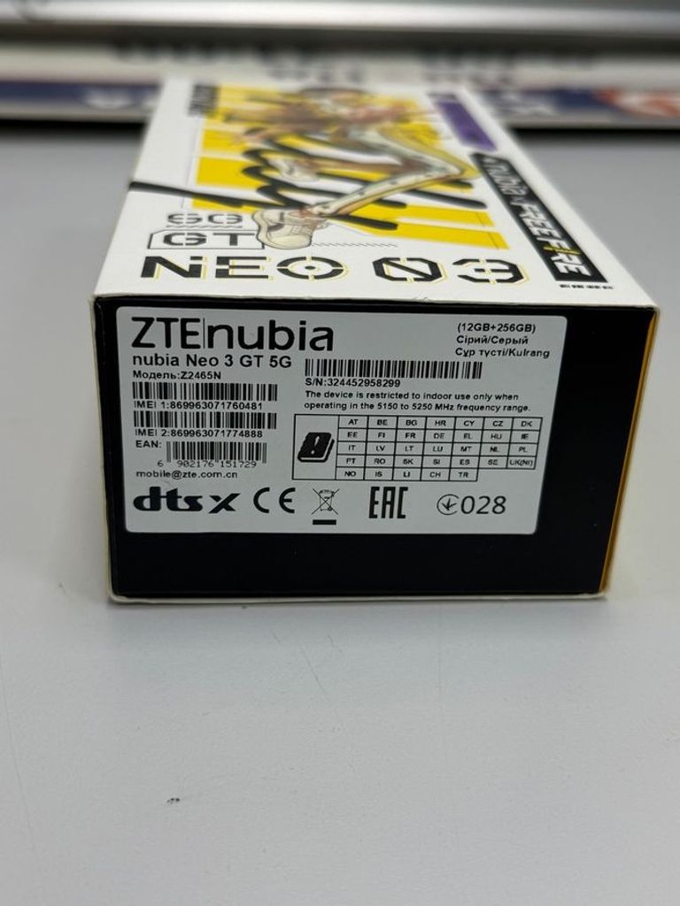 Распродажа Zte Nubia Neo 3 GT 5G 12/256GB Gray, продавец Техноскарб