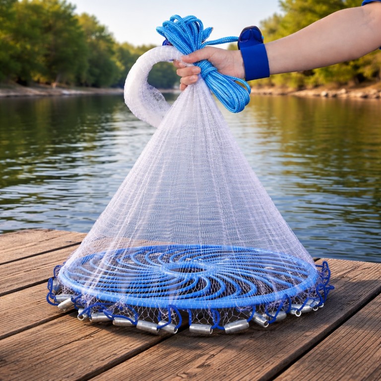 FISH NET для ловлі рибу 0240 2,5 м кільце 45 см зручна та компактна модель Код:null. Зображення 5