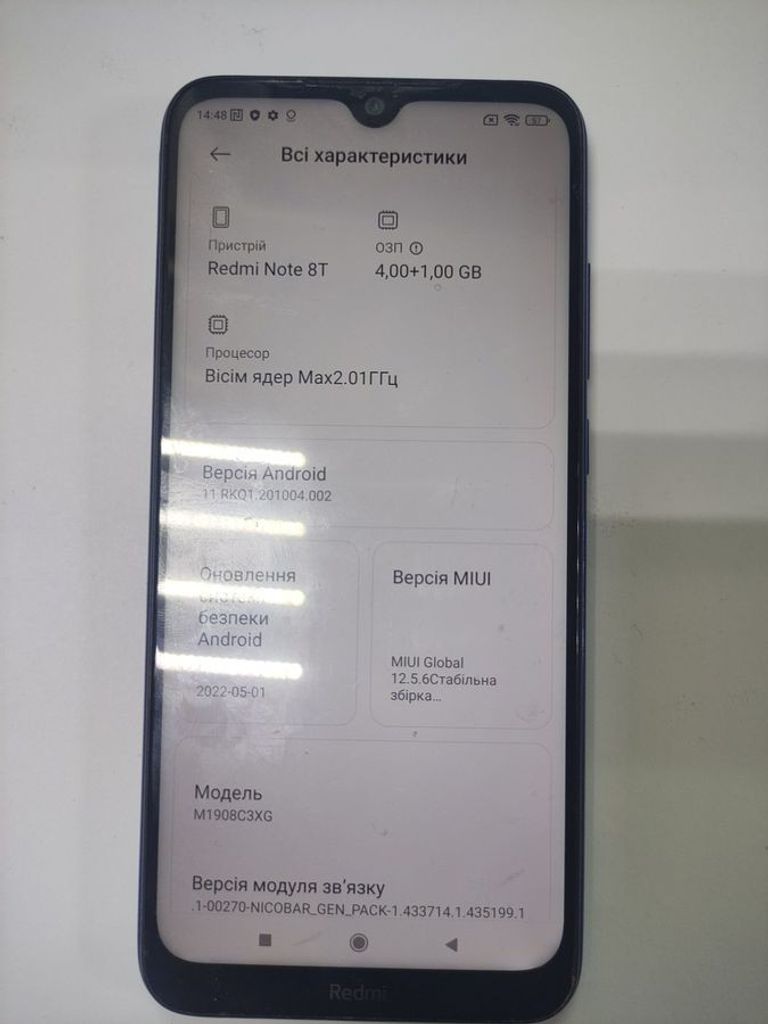 Оголошення Xiaomi Redmi Note 8T 4/64GB Blue Б/У