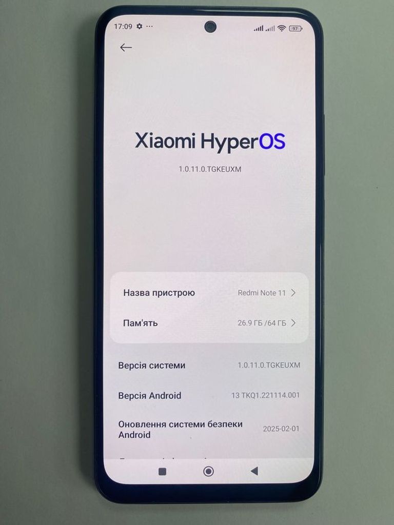 Объявление Xiaomi redmi note 11 4/64gb Б/У
