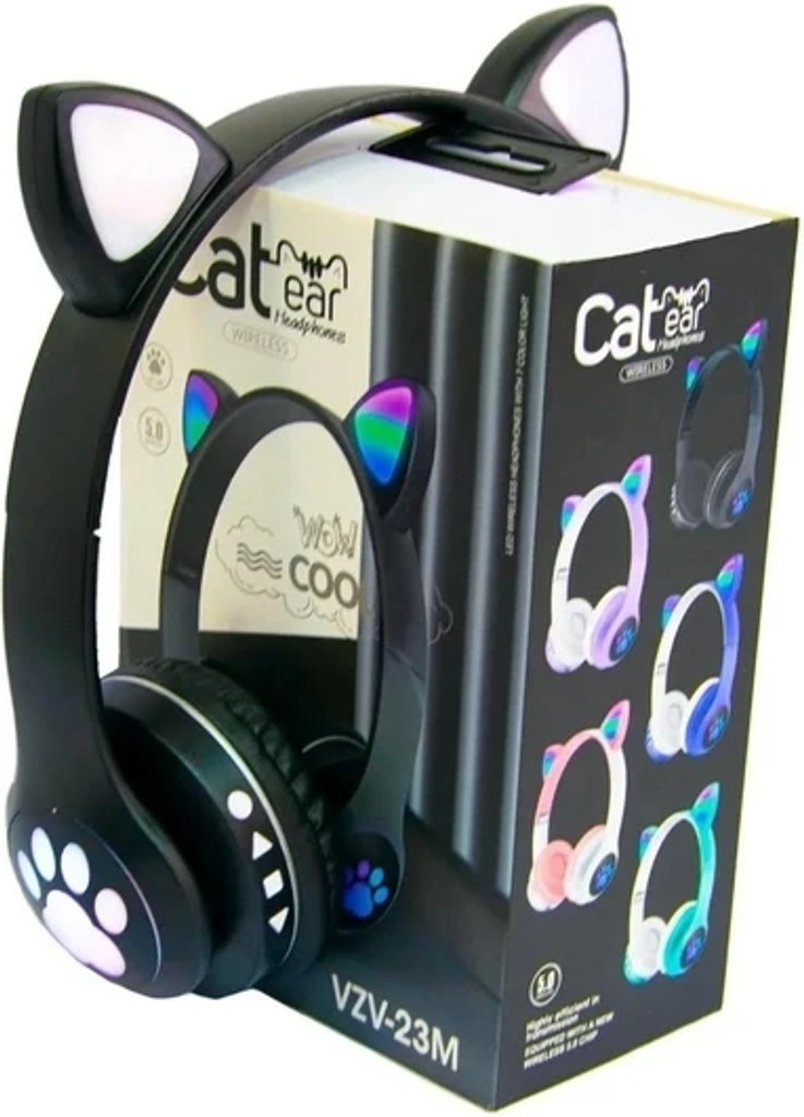 Оголошення дитячі з вушками та підсвіткою Cat-23M Чорний Б/У